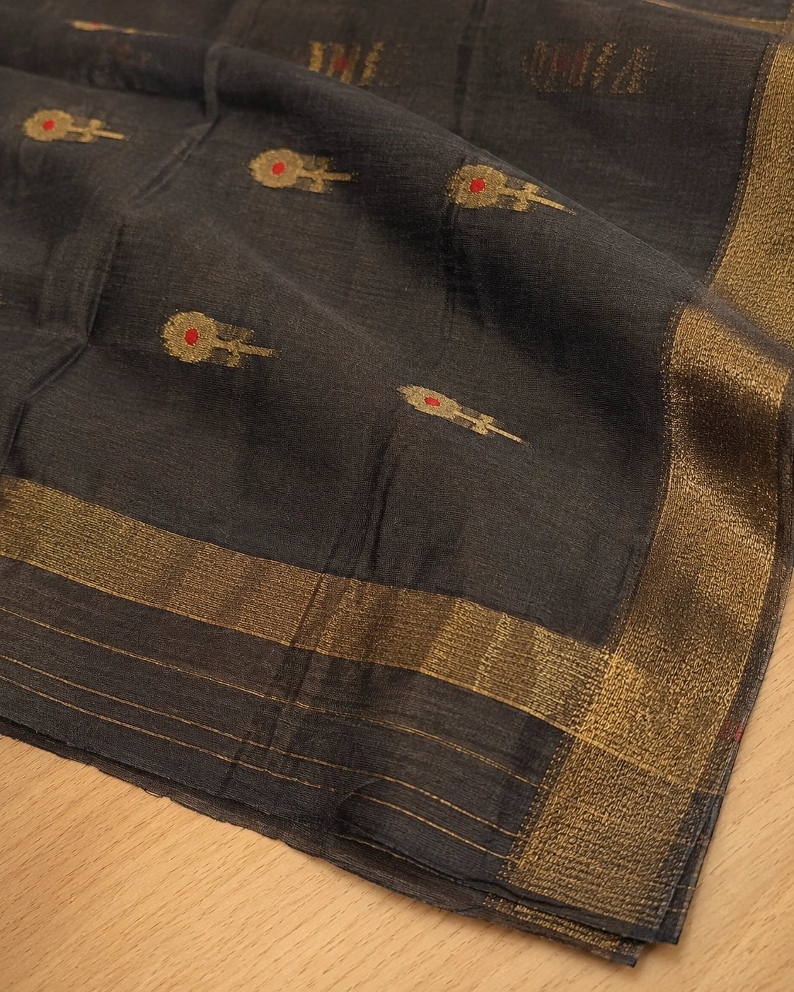 Golden Bloom Cotton Saree