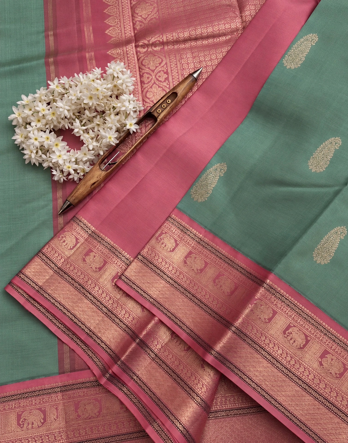 Aruvini Korvai Silk Saree