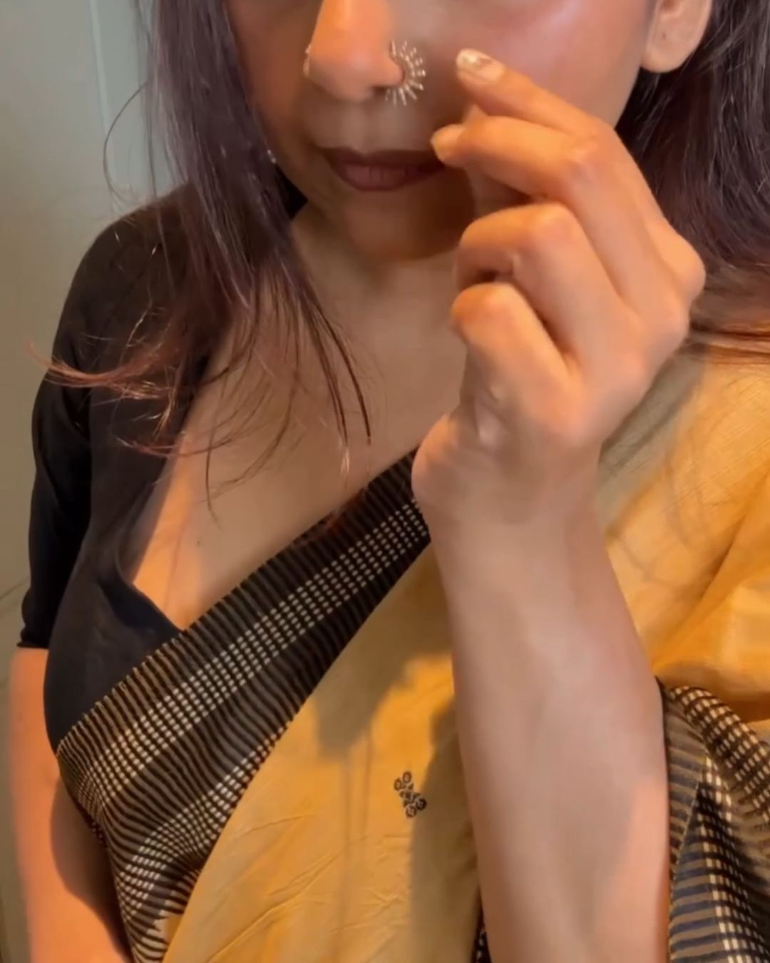 Beige Silk Saree