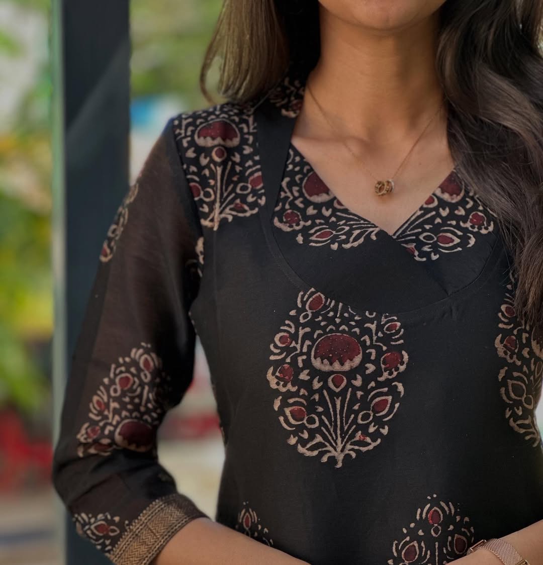 Block Print Bloom Kurti with Dupatta