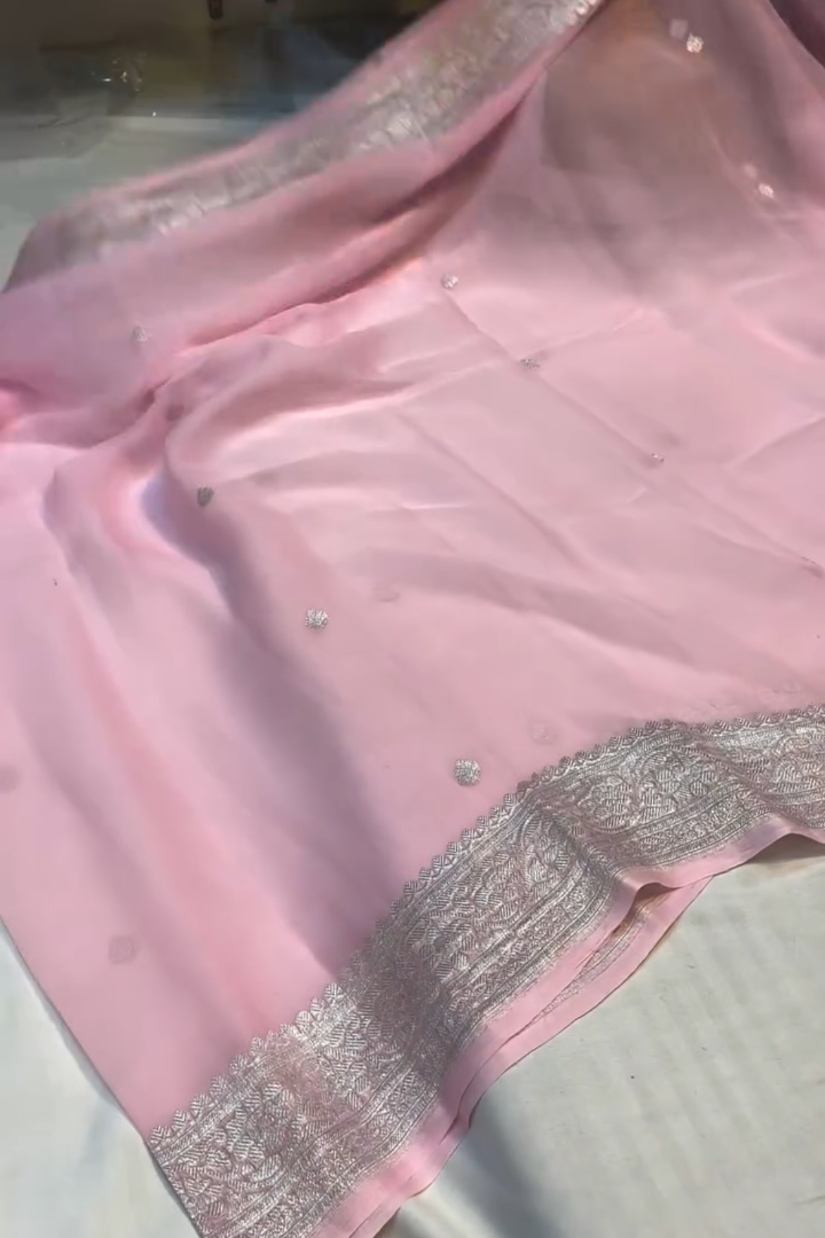 Blush Zari Silk Saree