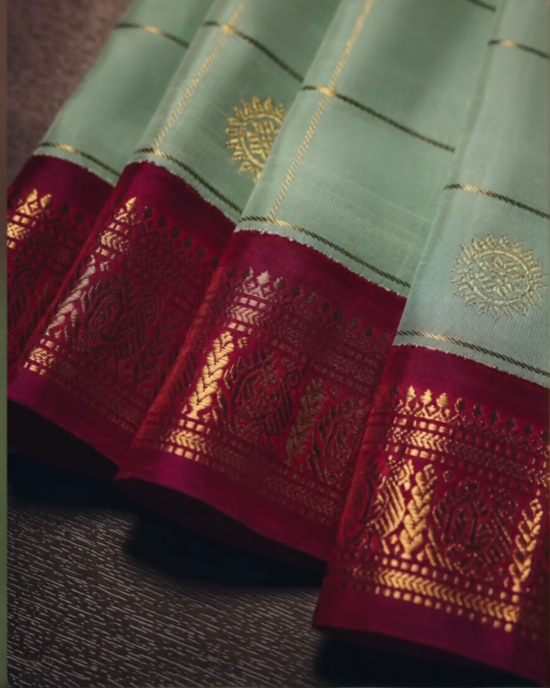 Light Pista Silk Saree