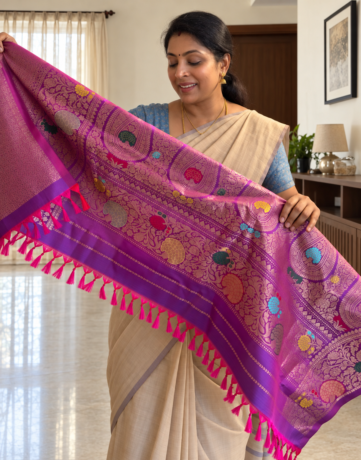 Mayur Pankh Gadwal Silk Saree