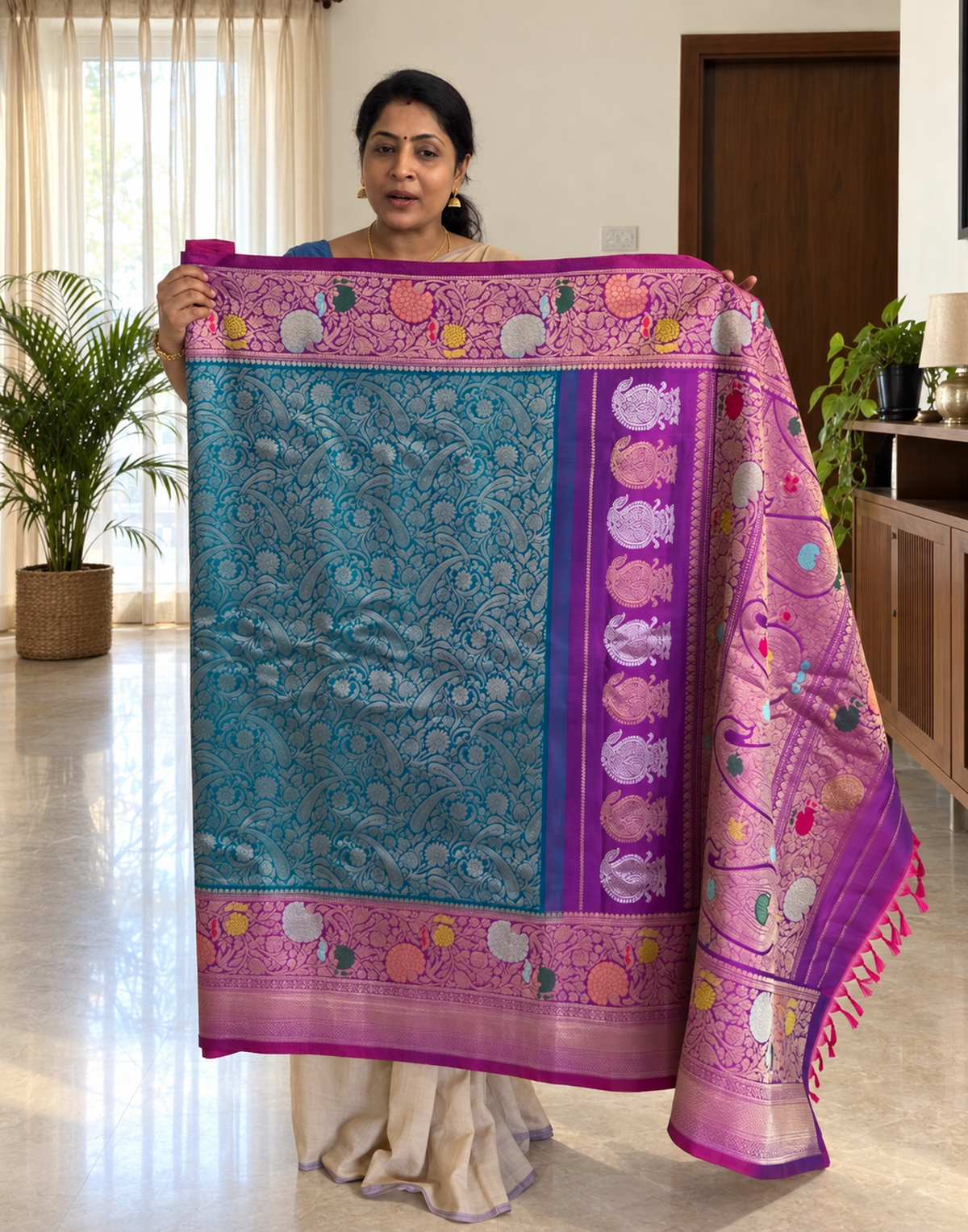 Mayur Pankh Gadwal Silk Saree