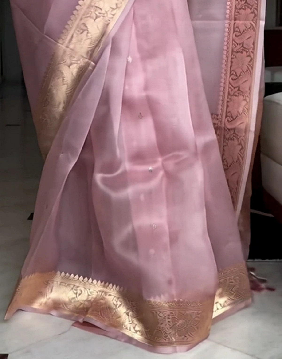 Mullai Pink Silk Saree