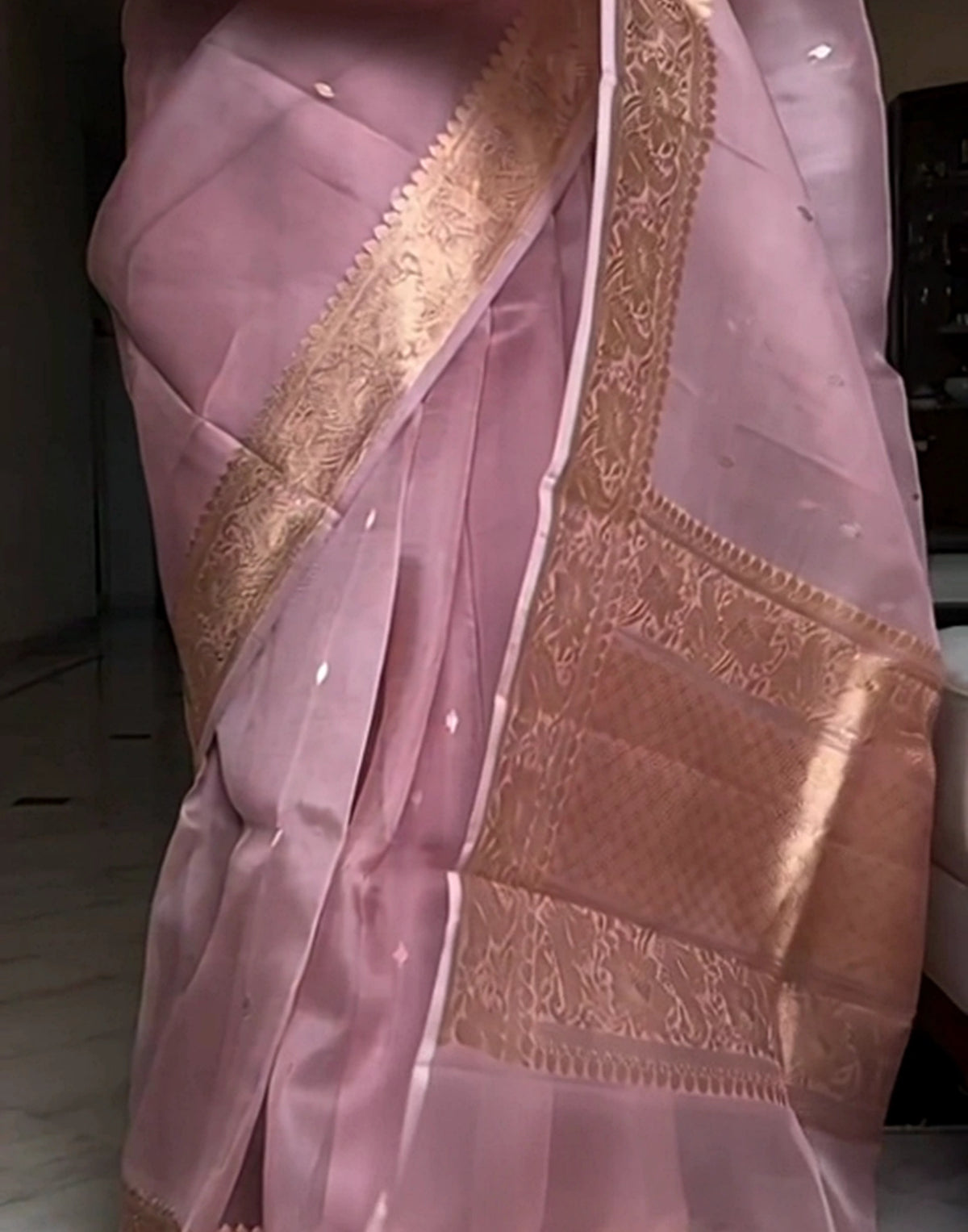Mullai Pink Silk Saree