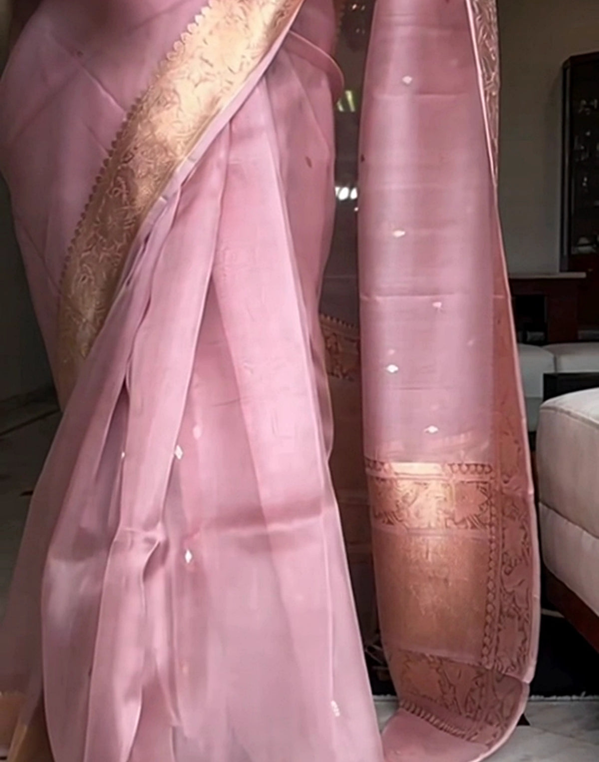 Mullai Pink Silk Saree