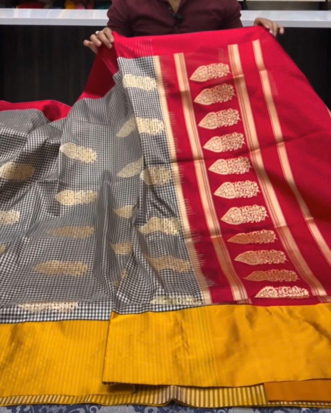 Multi Zebra Kanchipuram Saree