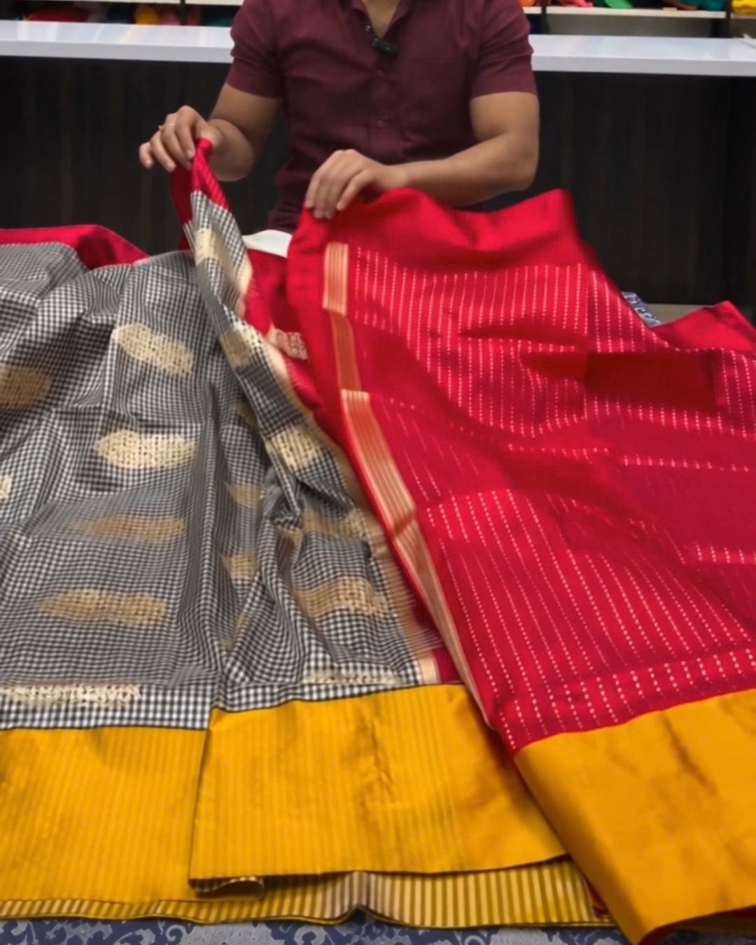 Multi Zebra Kanchipuram Saree