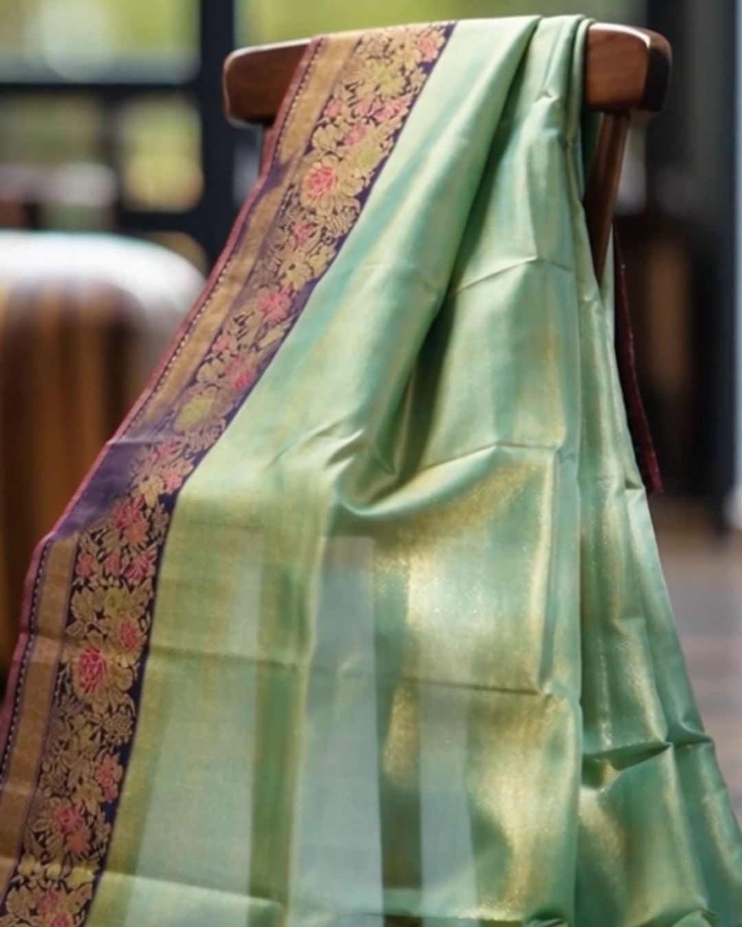 Pastel brocade Kanjivaram Silk Saree