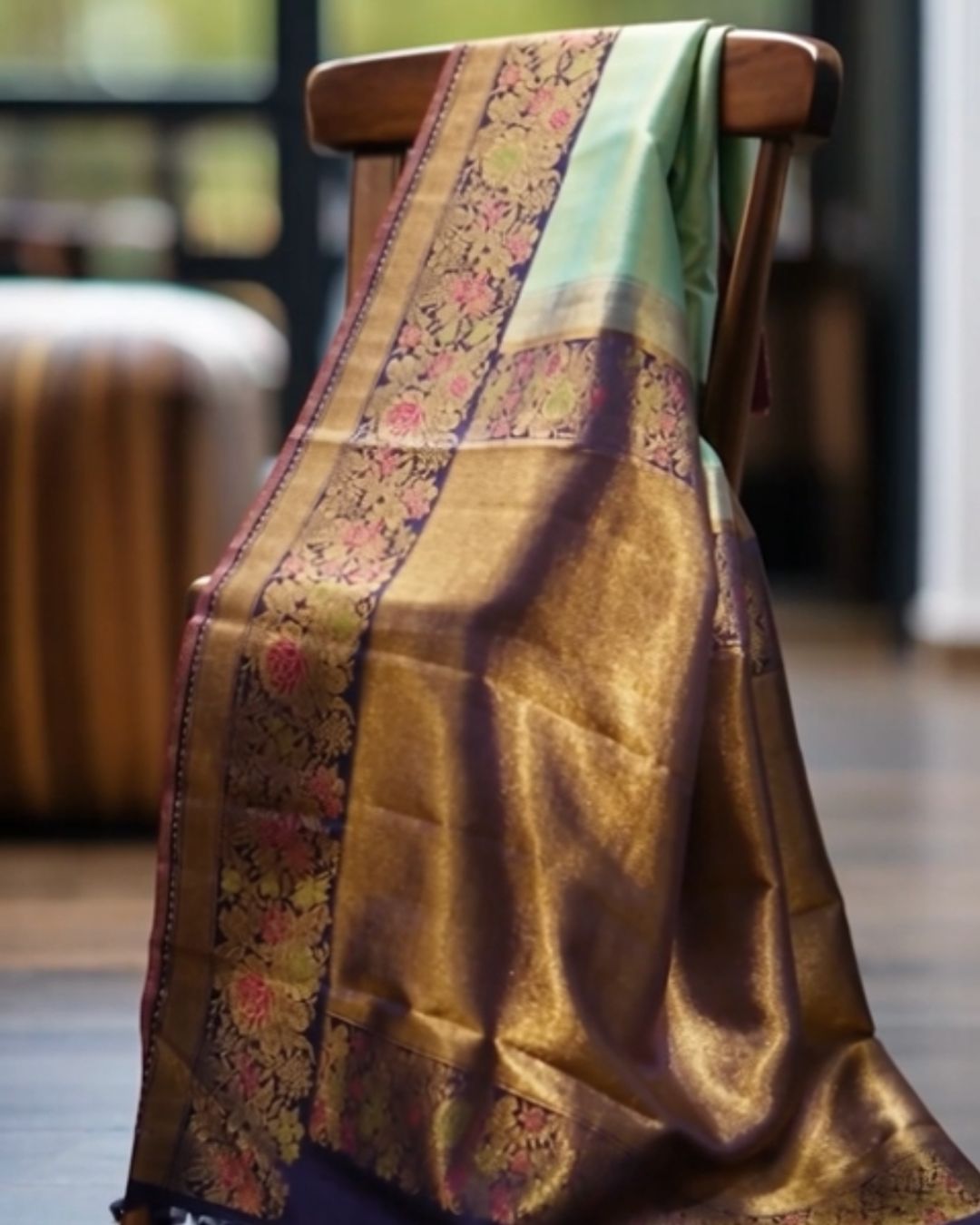 Pastel brocade Kanjivaram Silk Saree