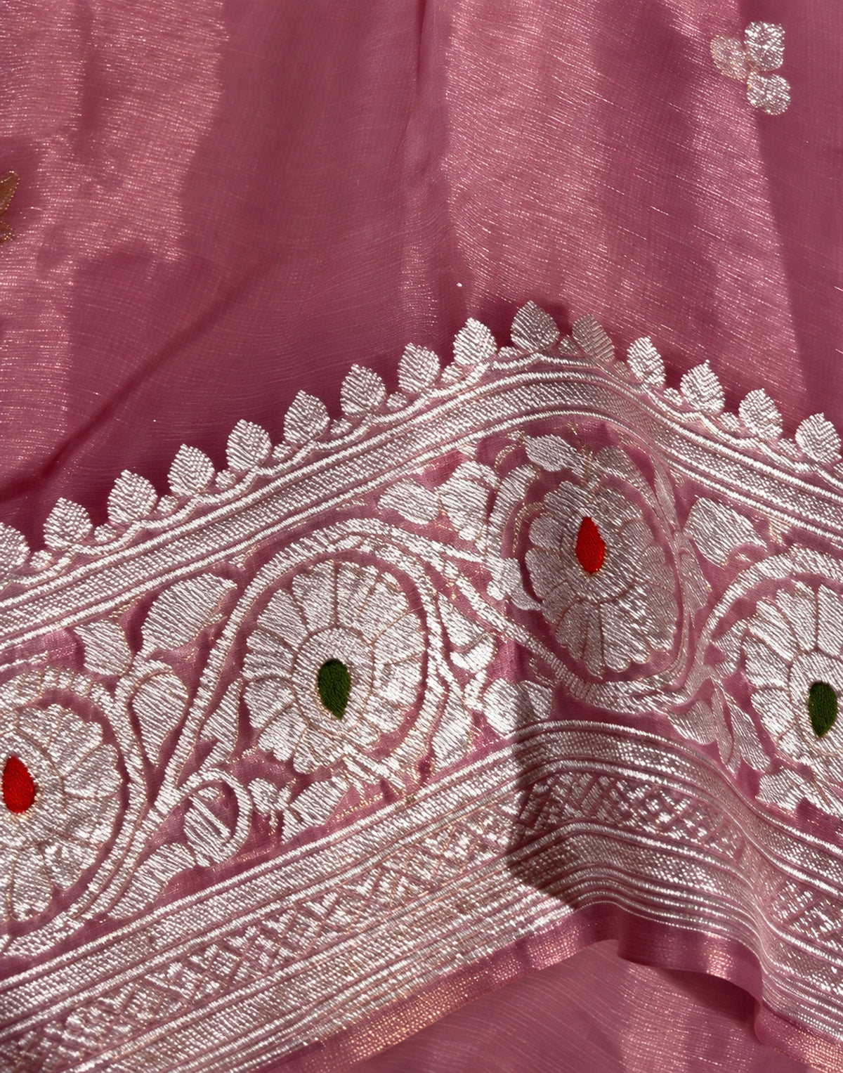 Pinky Banarasi Tissue Silk Saree
