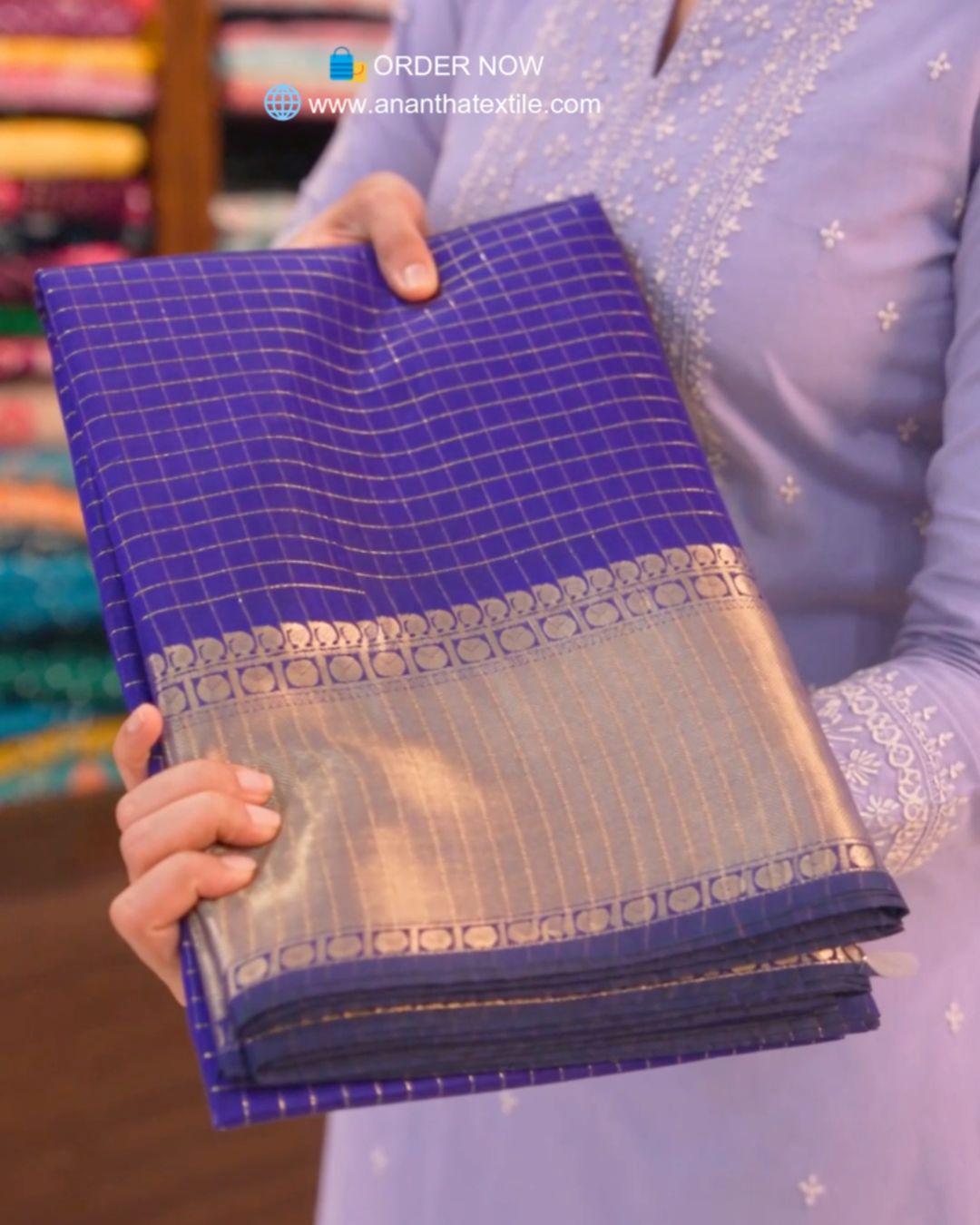 Purple Zari Silk Saree