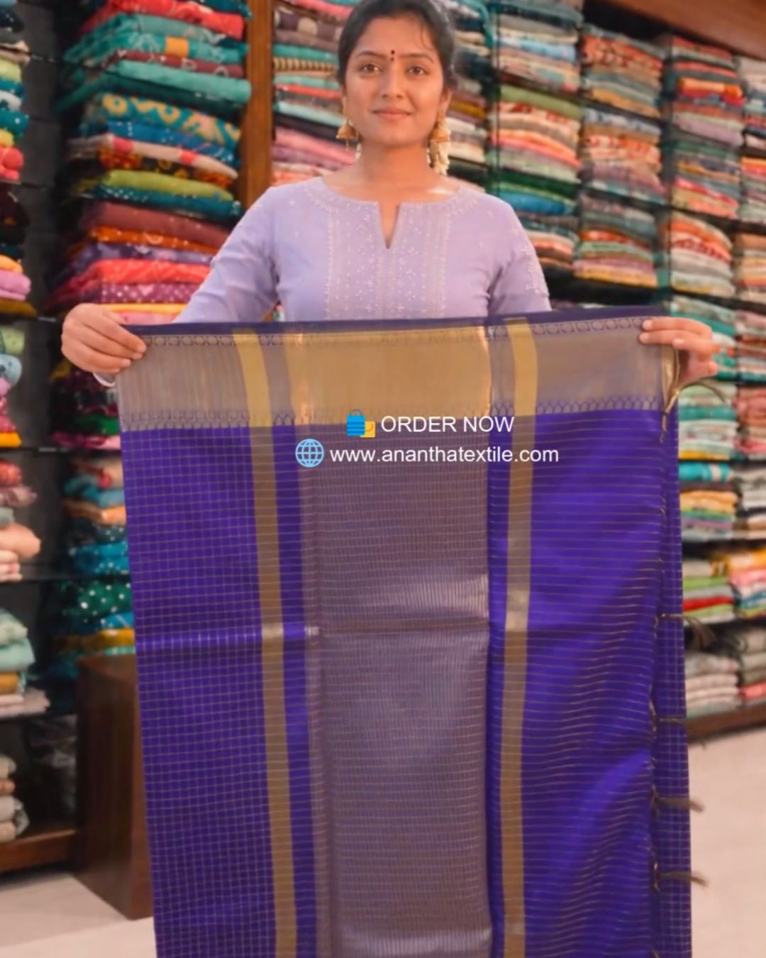 Purple Zari Silk Saree