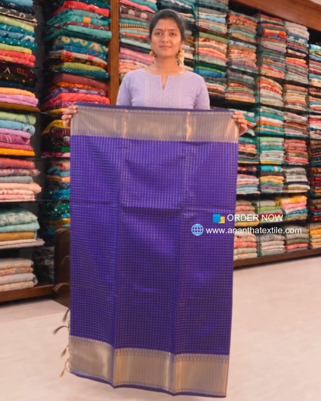 Purple Zari Silk Saree