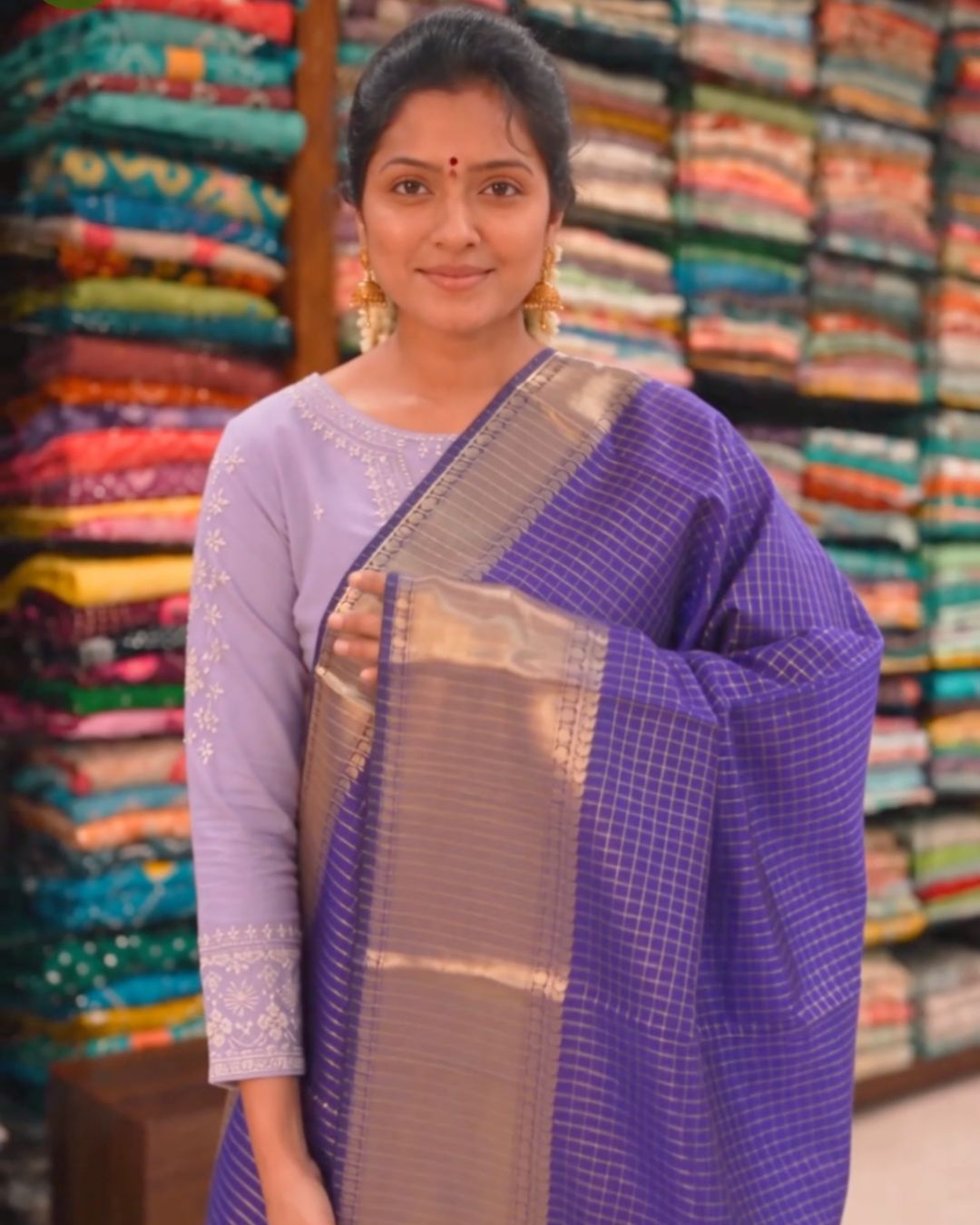 Purple Zari Silk Saree