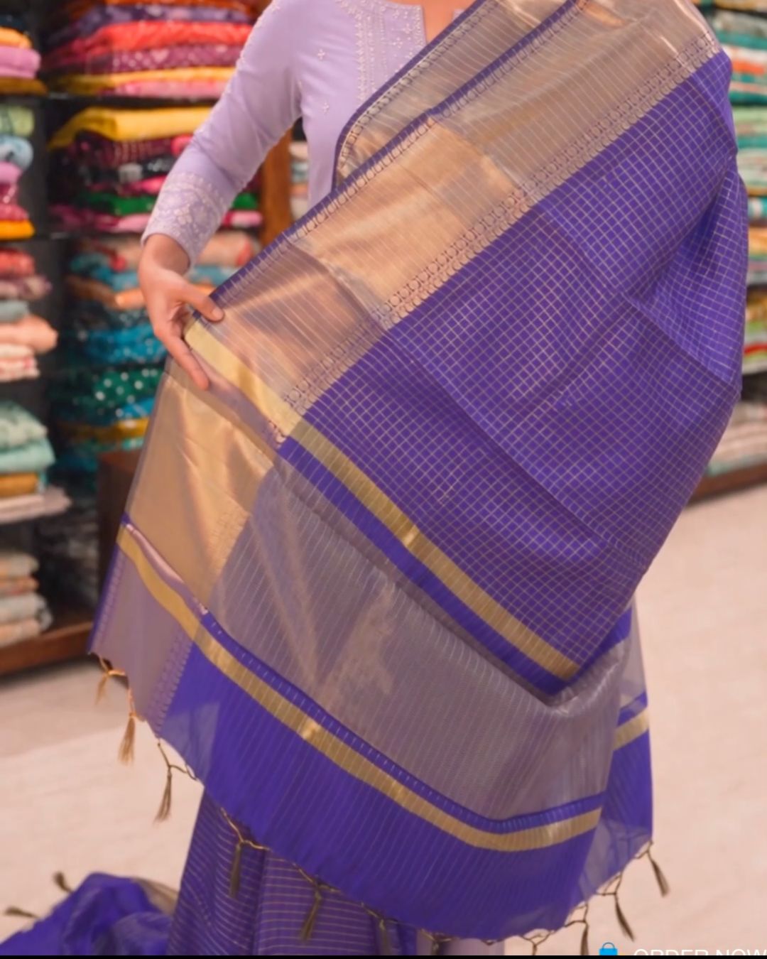 Purple Zari Silk Saree