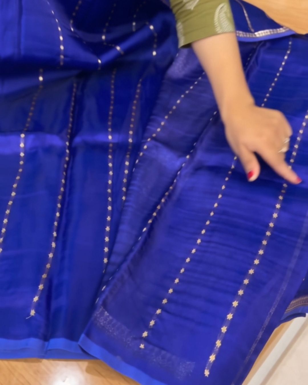 R Blue Banarsi Silk Saree