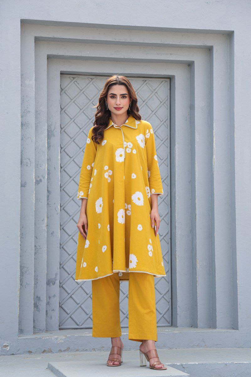 Premium Cotton Kurta Pant Set with Elegant Print & Designer Plazo