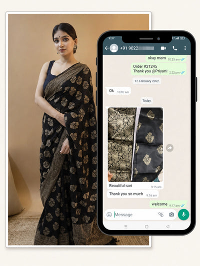 Fast delivery and lovely packaging. The saree exceeded my expectations. 📦💕