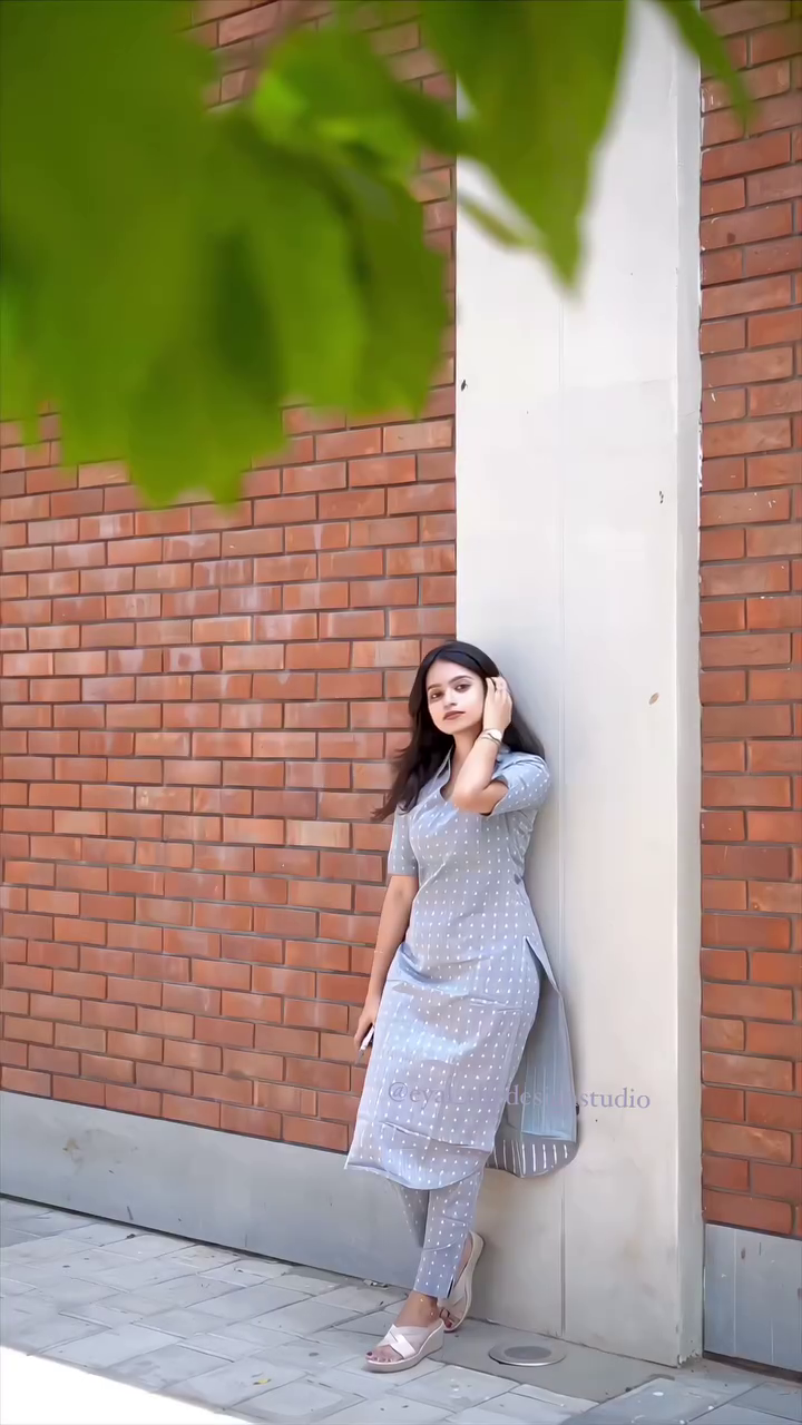 Gray Cotton silk Kurta